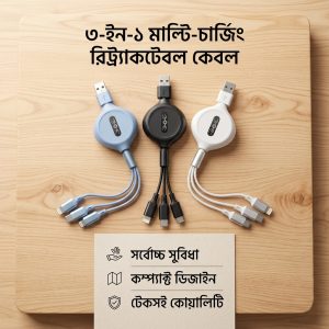 UFK 3-in-1 Retractable Super Fast Charging Cable (A031)
